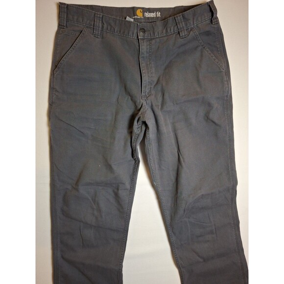 CARHARTT Men's Relaxed Fit Canvas Work Pants Gray Charcoal 36 X 32 - Picture 7 of 10